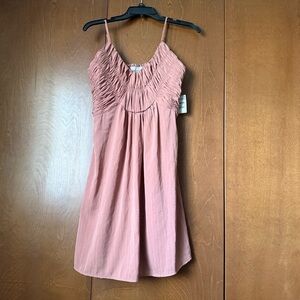 Chelsea28 Nordstrom Ruched Spaghetti Strap Dress in Pink Adobe Sz XS NWT